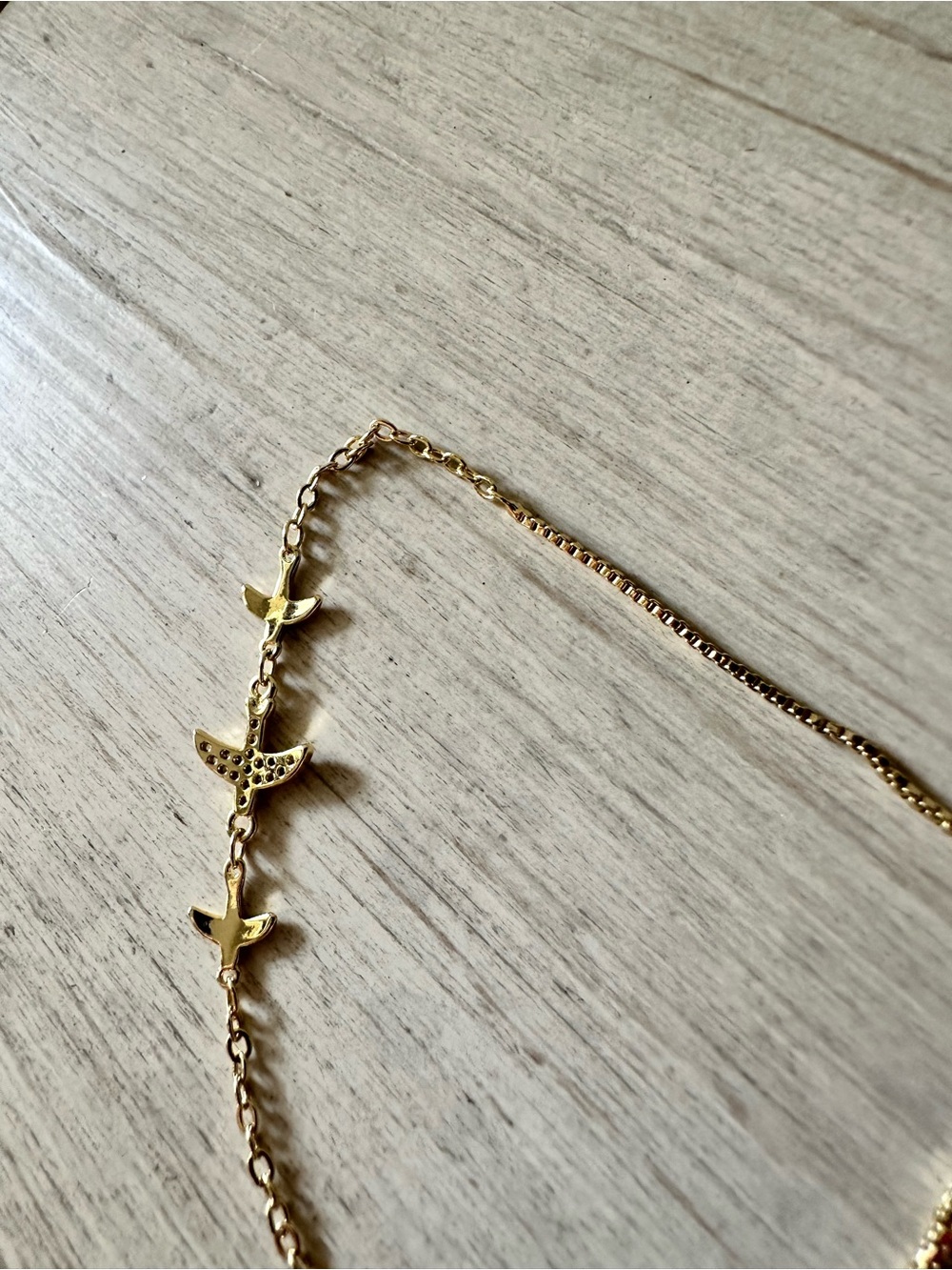 Adjustable 18k yellow gold plated Bird or airplane bracelet